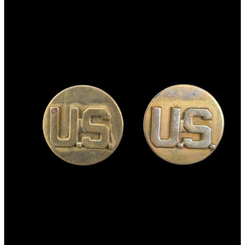 Vintage N.S. Meyer Inc. New York Military U.S. Lapel Pin Brass Lot Of Two Pins